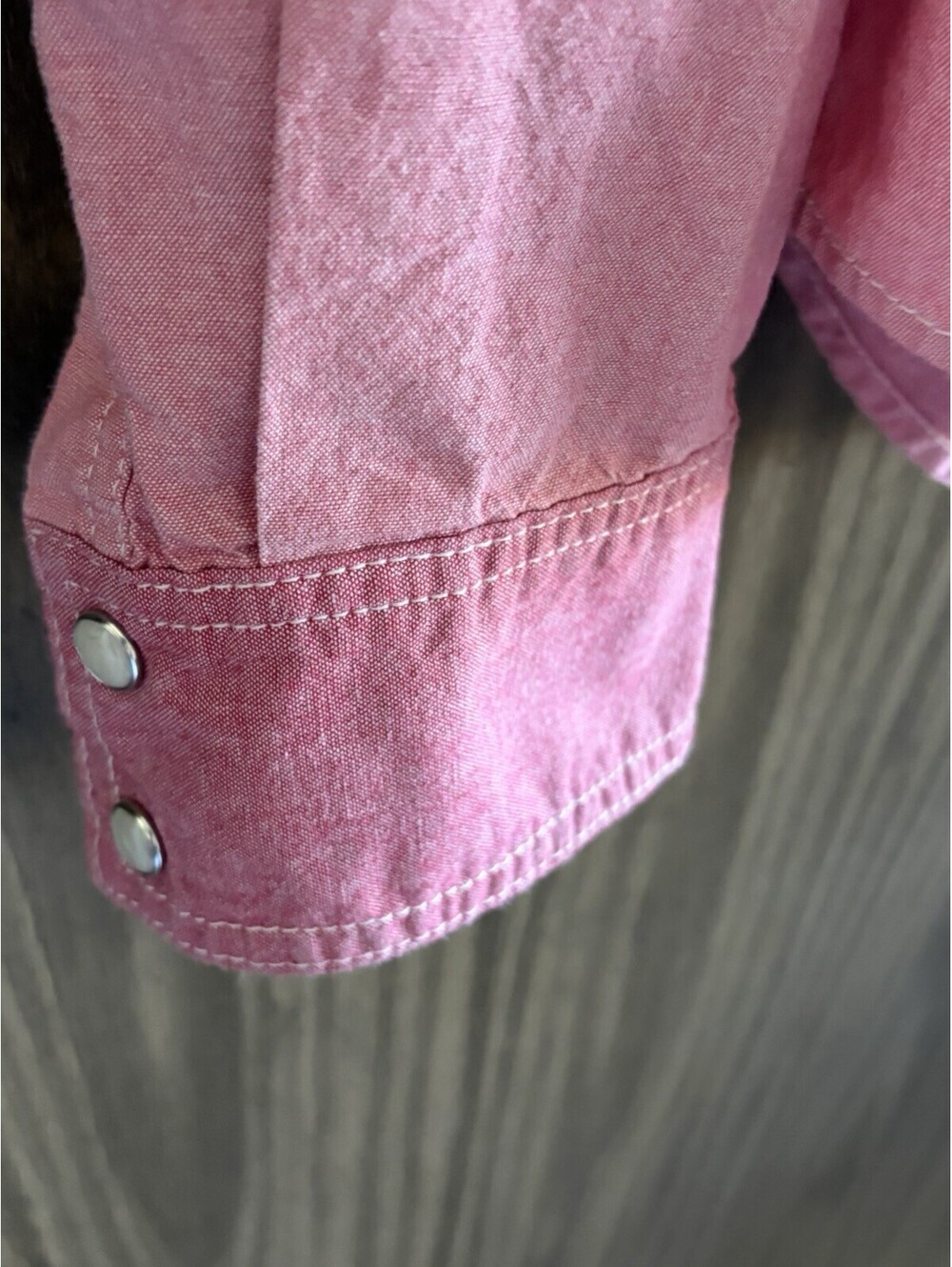 True Religion Women’s Pink Pearl Snap Western Shirt Large 100% Cotton LS - Picture 5 of 7